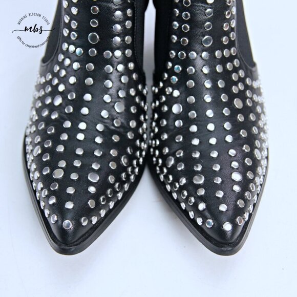 ShuShop Zsa Zsa Studded Boots Black Silver Women 6 - Picture 13 of 14